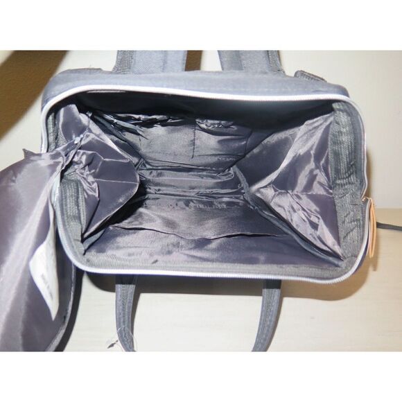 BB Gear Gray Unisex Mini Backpack Diaper Bag w/Adjustable Shoulder Straps - Picture 8 of 12